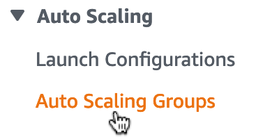 AWS EC2 Auto Scaling Group Menu